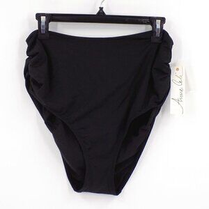 Anne Cole Bikini Bottoms Plus Size 16W High Waist Full Coverage Black